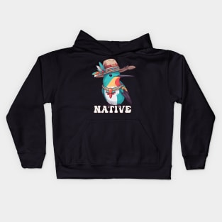 Native American Indigenous Hummingbird Kids Hoodie